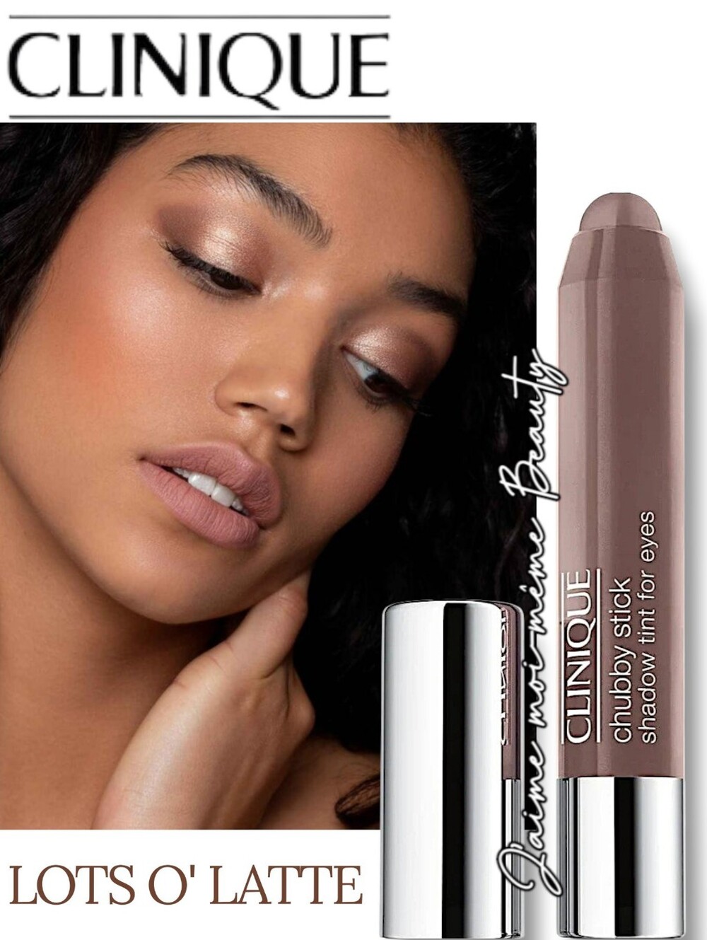 Clinique Chubby Stick EyeShadow Tint Lots O' Latte - Cool Taupe Brown Shimmer